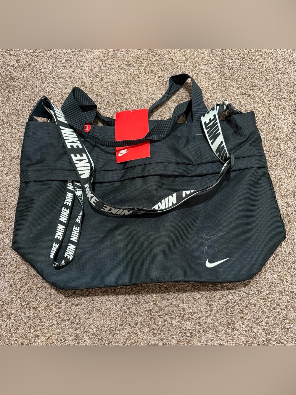 Nike Black Duffel Tote with Branded Straps